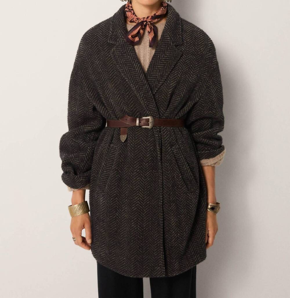 NEW MAISON HOTEL women's velvet twist jacket in grey